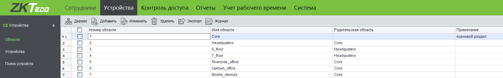 управление зонами доступа zkaccess